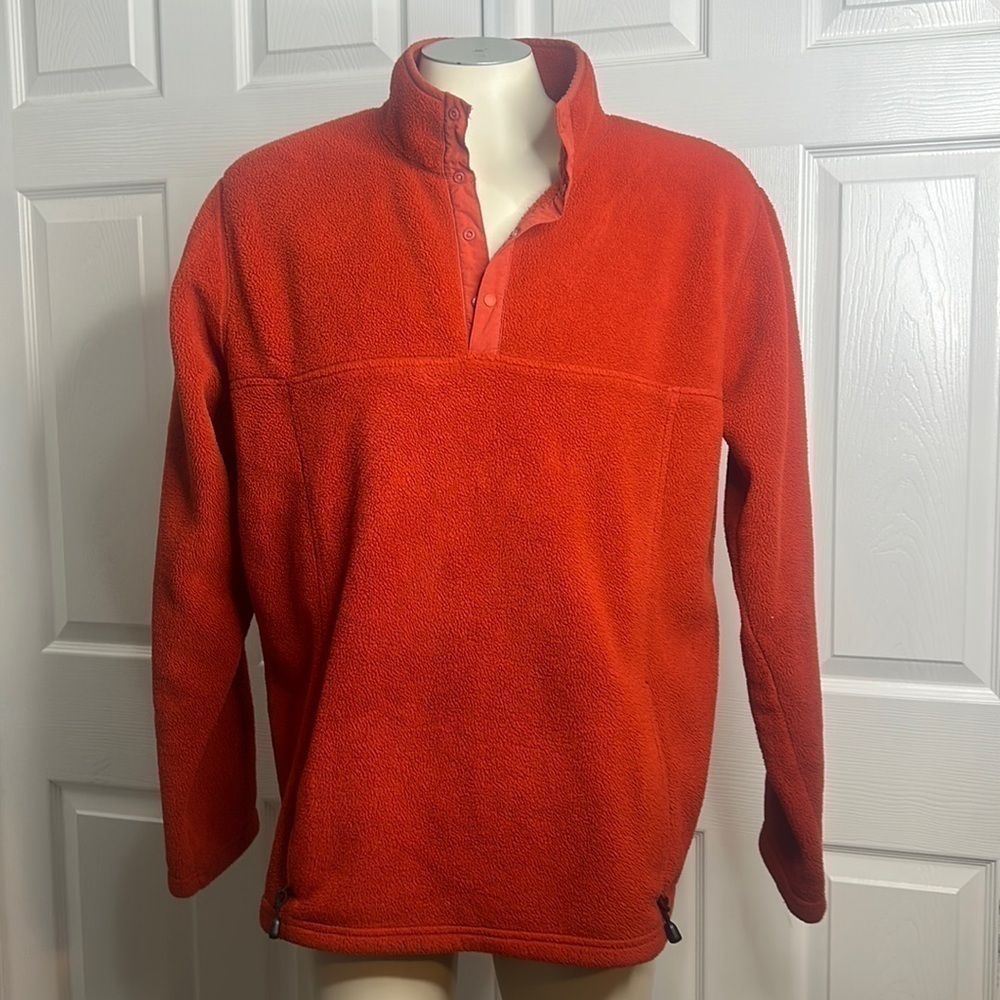 LL Bean Orange‎ Pullover Collar Large TALL